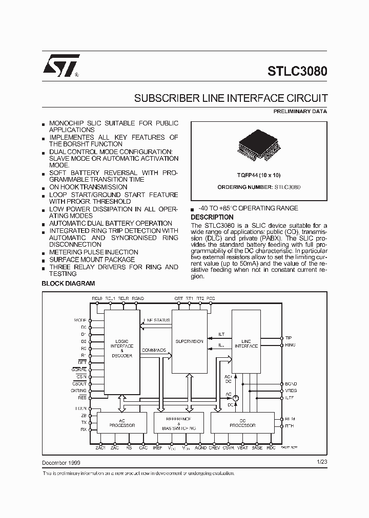 STLC3080_88139.PDF Datasheet