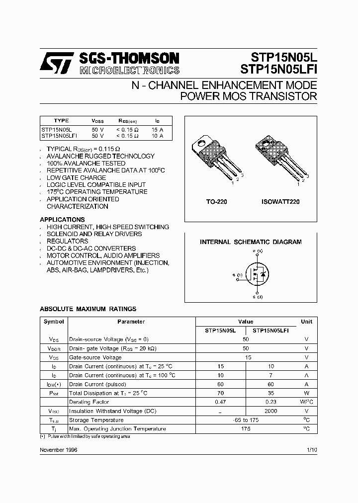 STP15N05L_64798.PDF Datasheet