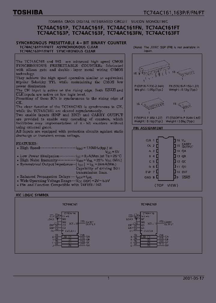 TC74AC161F_104510.PDF Datasheet