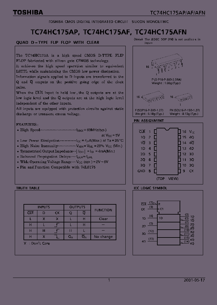 TC74HC175AF_96132.PDF Datasheet