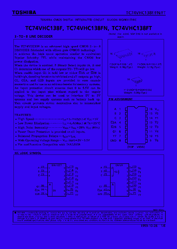 TC74VHC138F_100388.PDF Datasheet