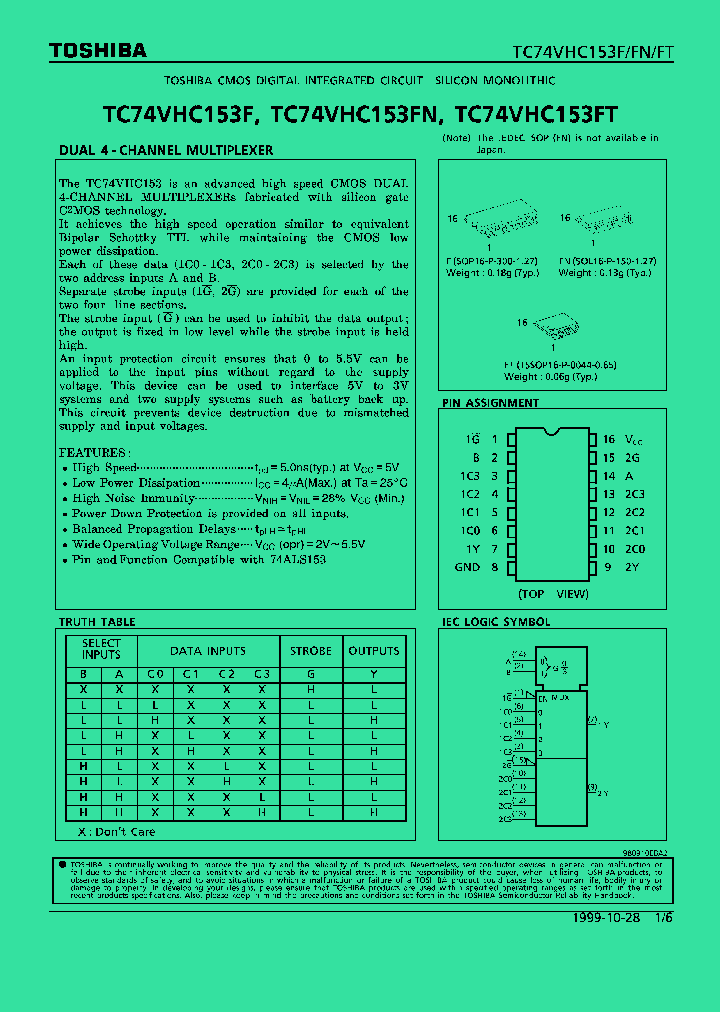 TC74VHC153F_100398.PDF Datasheet