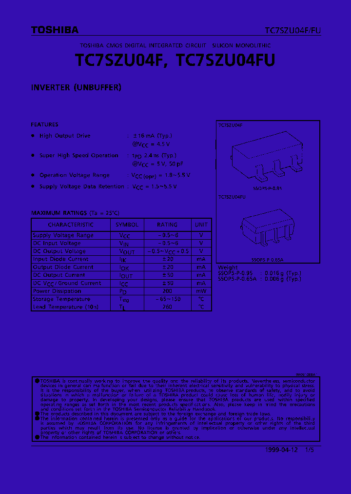 TC7SZU04_127383.PDF Datasheet