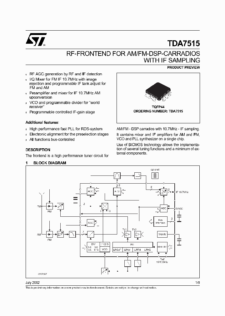 TDA7515_147103.PDF Datasheet