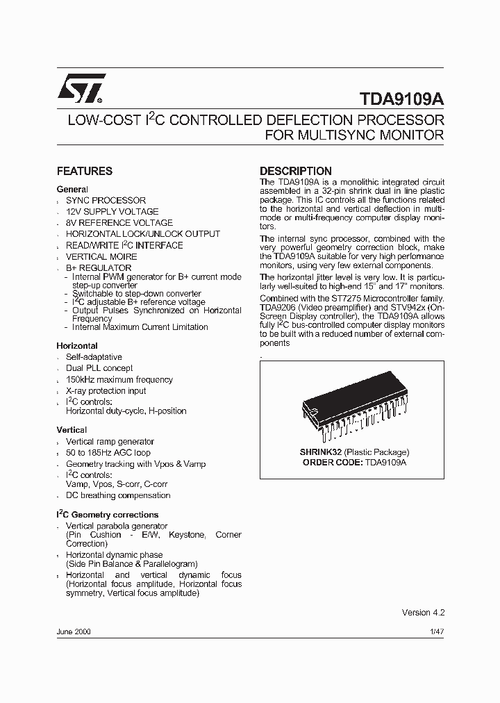 TDA9109A_11407.PDF Datasheet