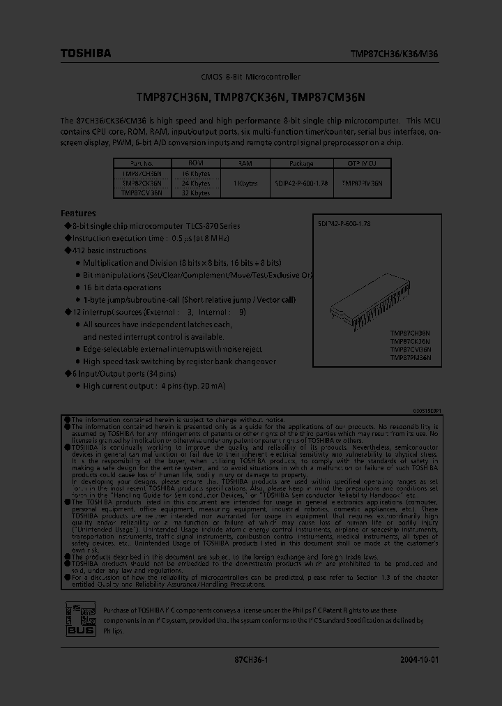 TMP87CH36_80541.PDF Datasheet