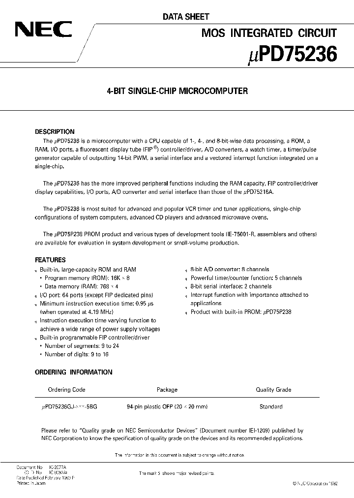 UPD75236_177165.PDF Datasheet