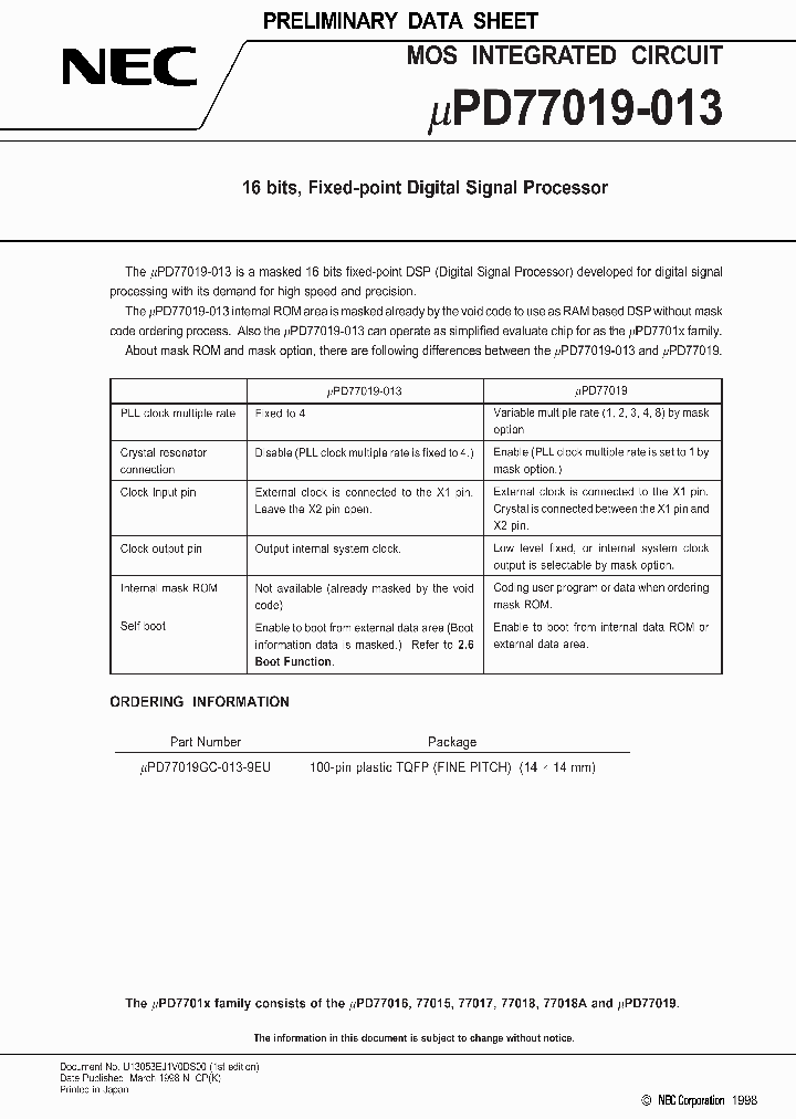 UPD77019-013_149916.PDF Datasheet