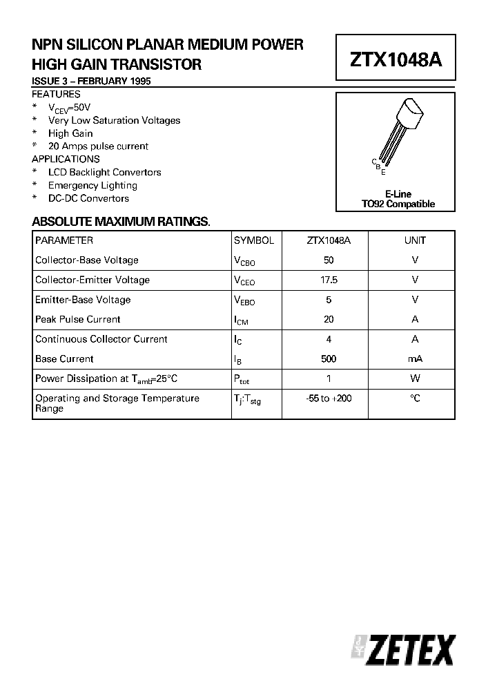 ZTX1048_41340.PDF Datasheet