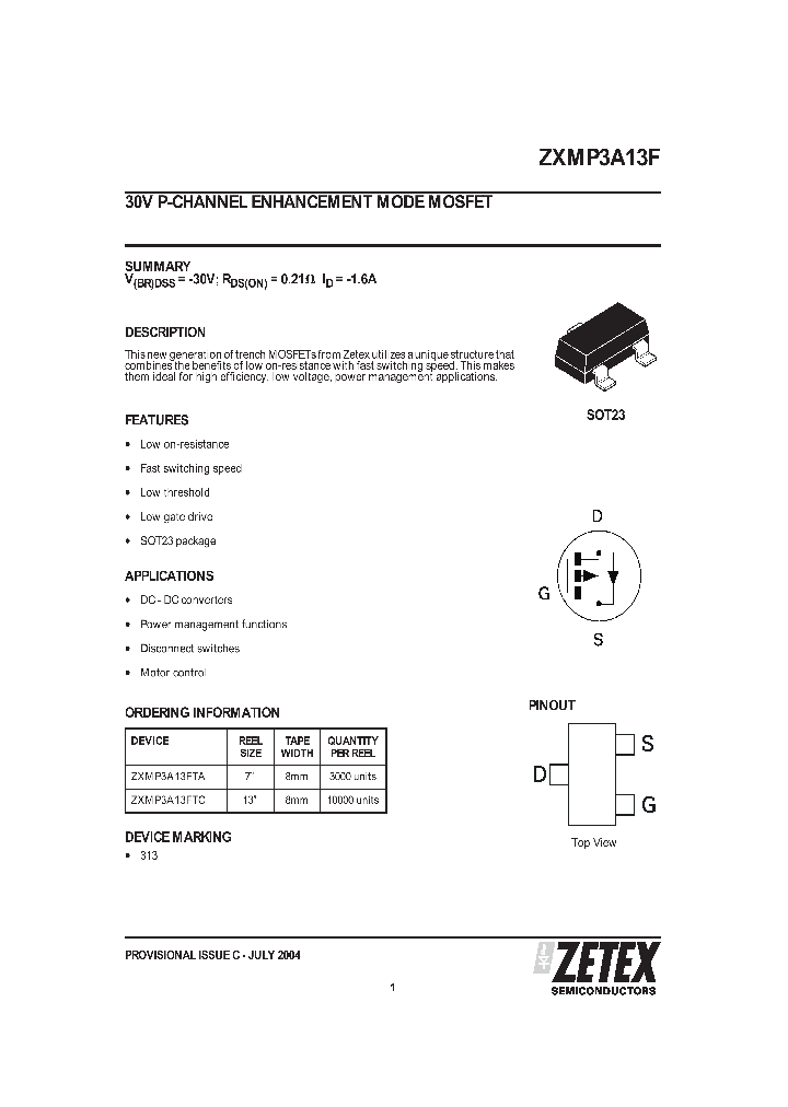 ZXMP3A13F_194364.PDF Datasheet