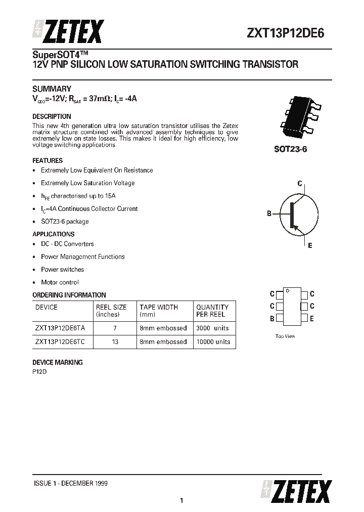 ZXT13P12DE6_21003.PDF Datasheet