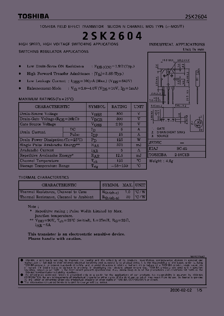 2SK2604_284187.PDF Datasheet