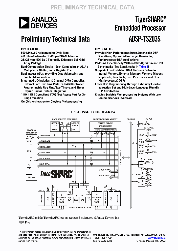 ADSP-TS203S_278218.PDF Datasheet