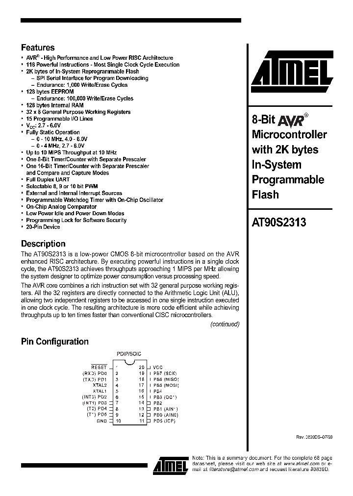 AT90S2313_254157.PDF Datasheet