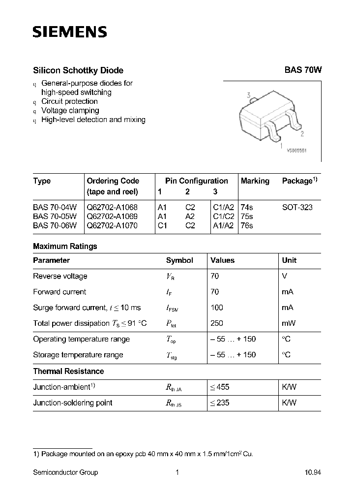 BAS70W_258090.PDF Datasheet