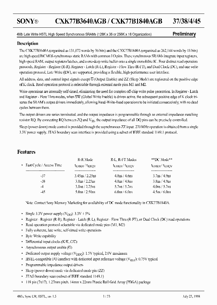 CXK77B1840AGB_278976.PDF Datasheet