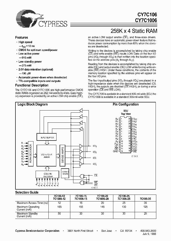 CY7C1006_297112.PDF Datasheet