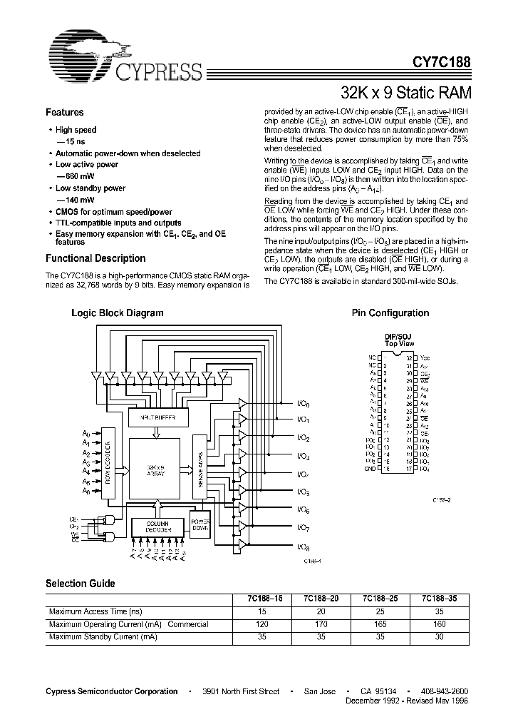 CY7C188_239806.PDF Datasheet