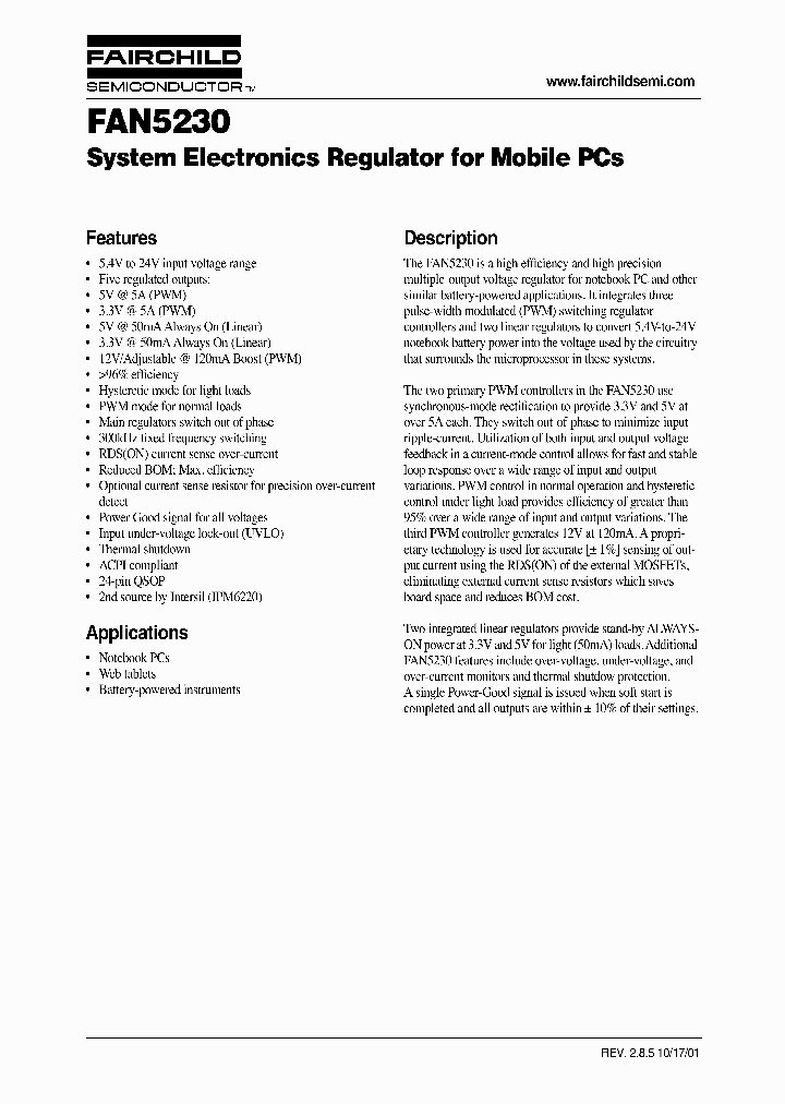 FAN5230_275555.PDF Datasheet