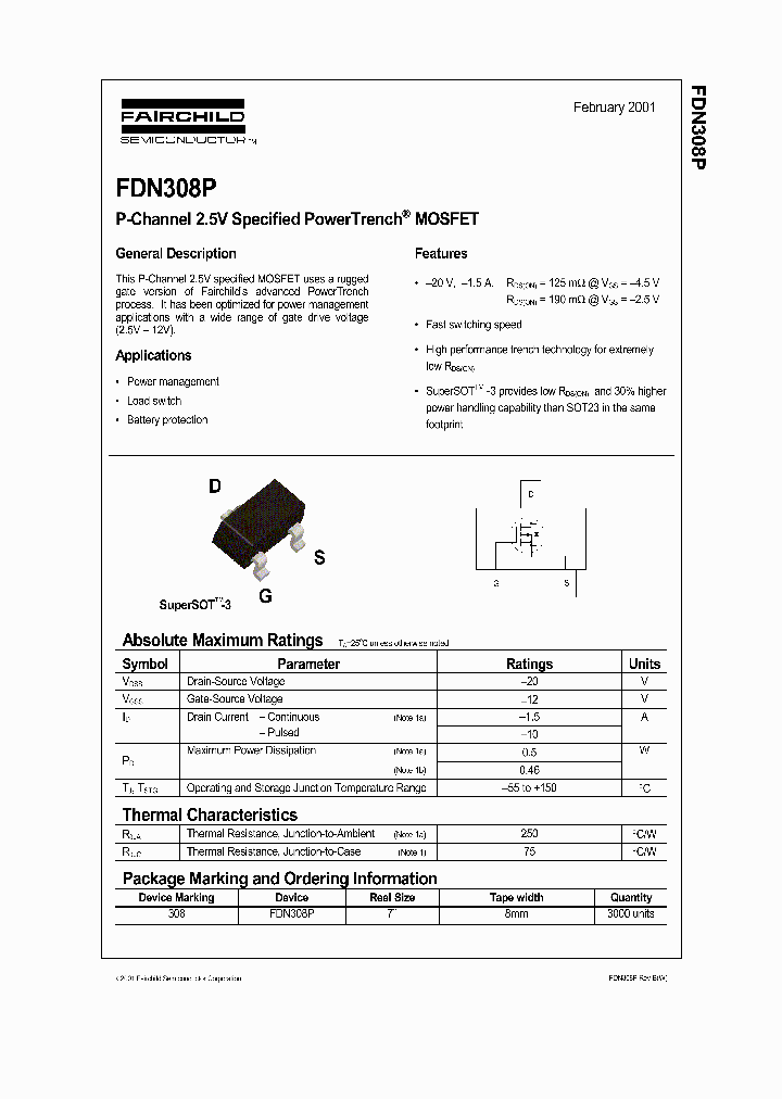 FDN308P_300142.PDF Datasheet