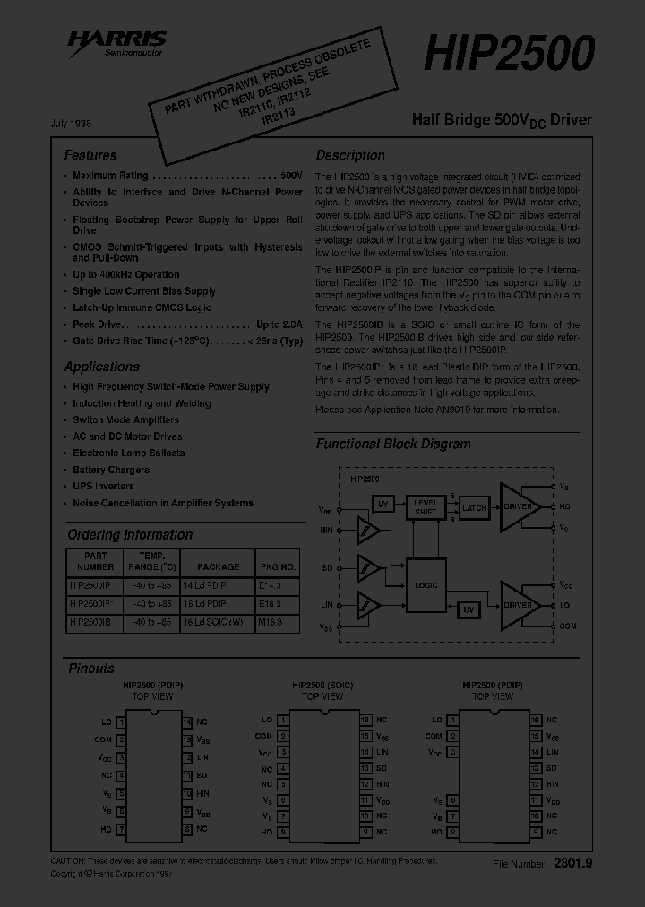 HIP2500_286617.PDF Datasheet