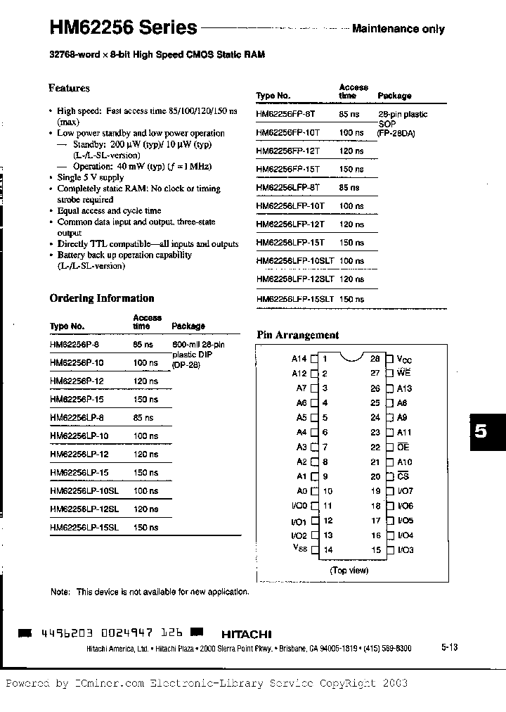 HM62256LP-10_203126.PDF Datasheet