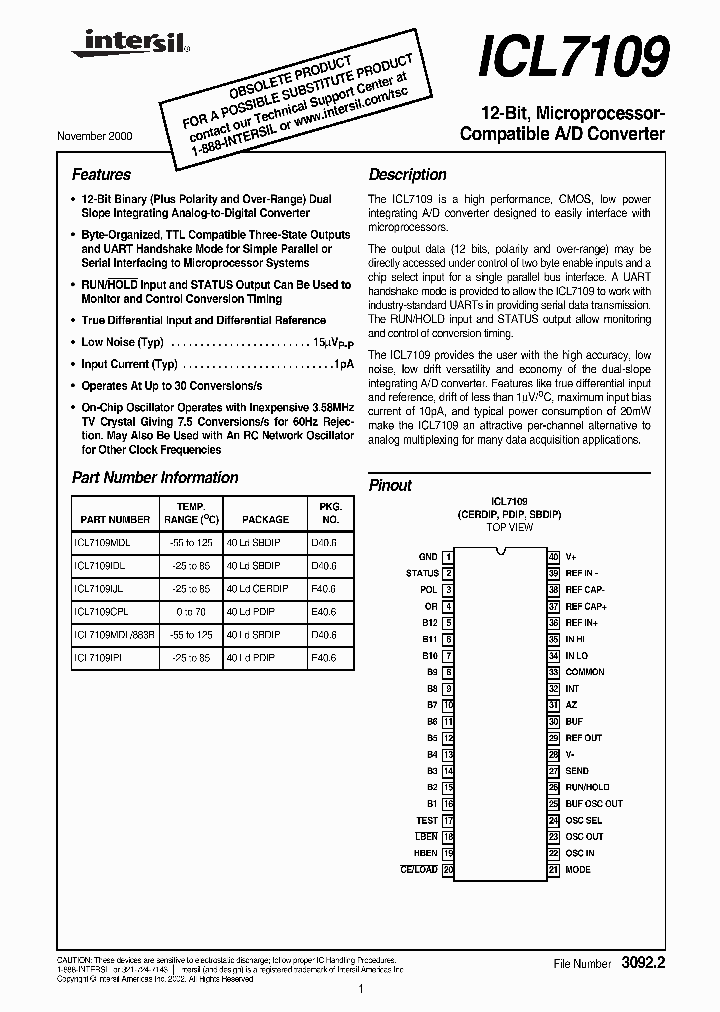 ICL7109CPL_260062.PDF Datasheet