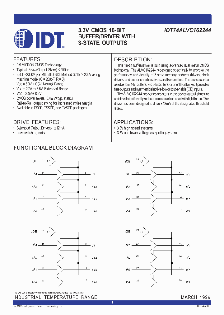 IDT74ALVC162244_295462.PDF Datasheet