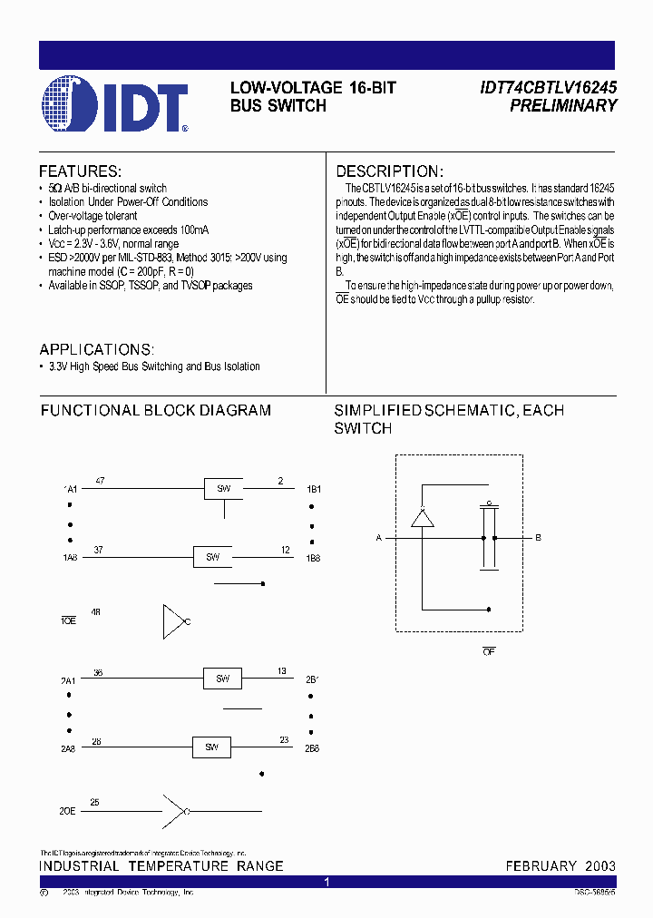 IDT74CBTLV16245_283259.PDF Datasheet