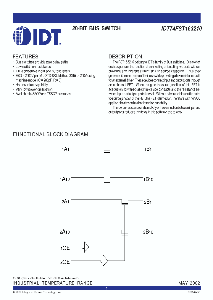 IDT74FST163210_283330.PDF Datasheet