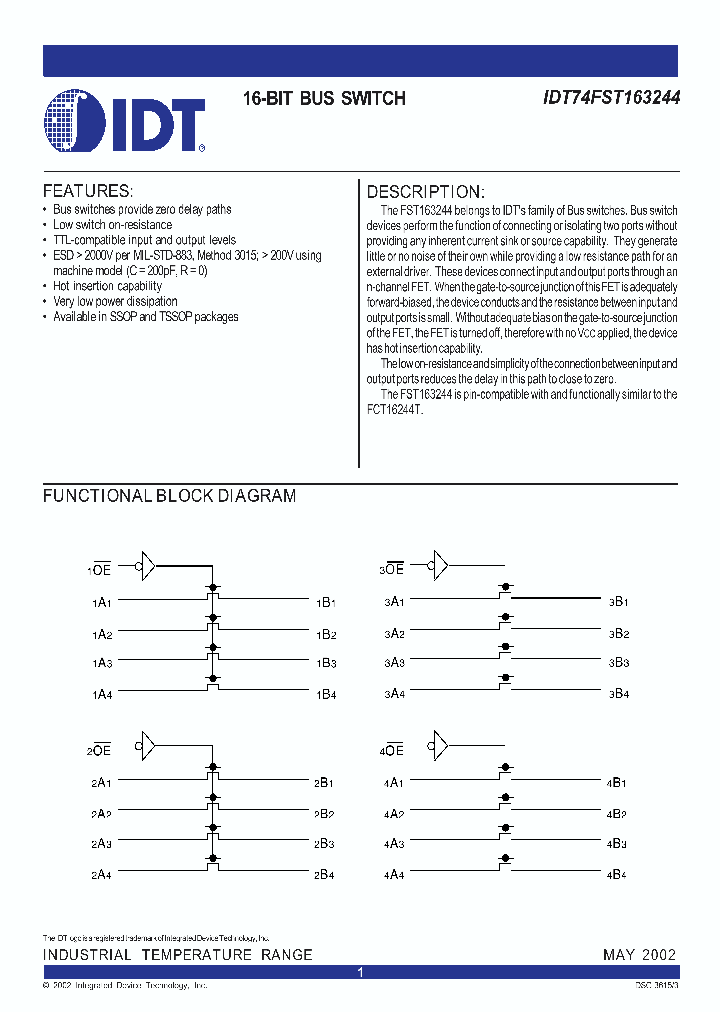 IDT74FST163244_283324.PDF Datasheet