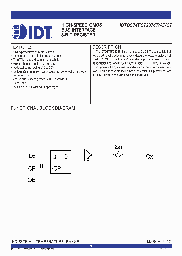 IDTQS74FCT2374CT_281022.PDF Datasheet