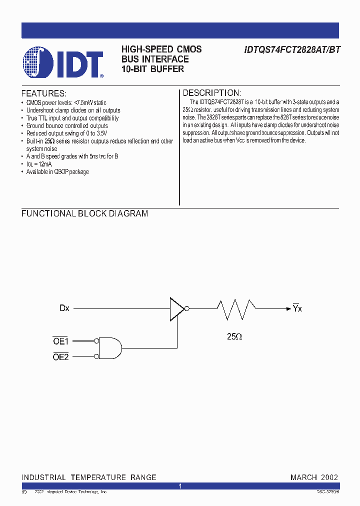 IDTQS74FCT2828BT_281012.PDF Datasheet