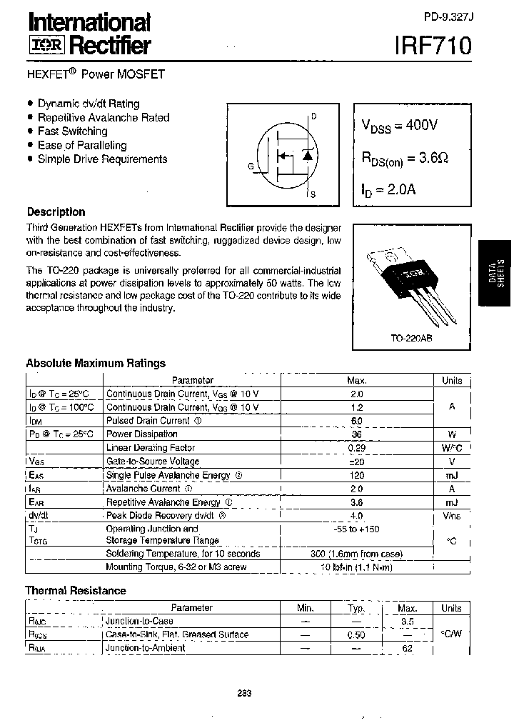 IRF710_256502.PDF Datasheet