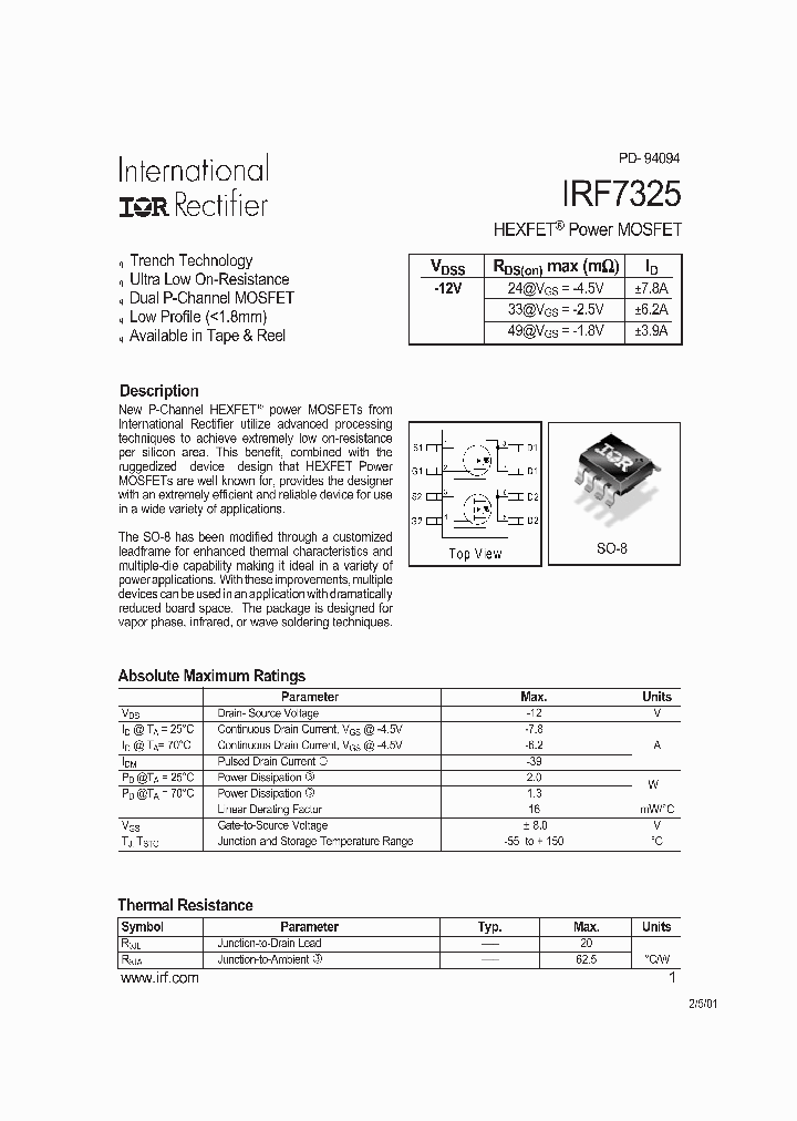 IRF7325_256822.PDF Datasheet