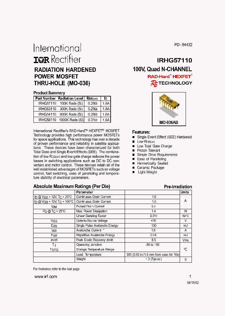 IRHG57110_261604.PDF Datasheet