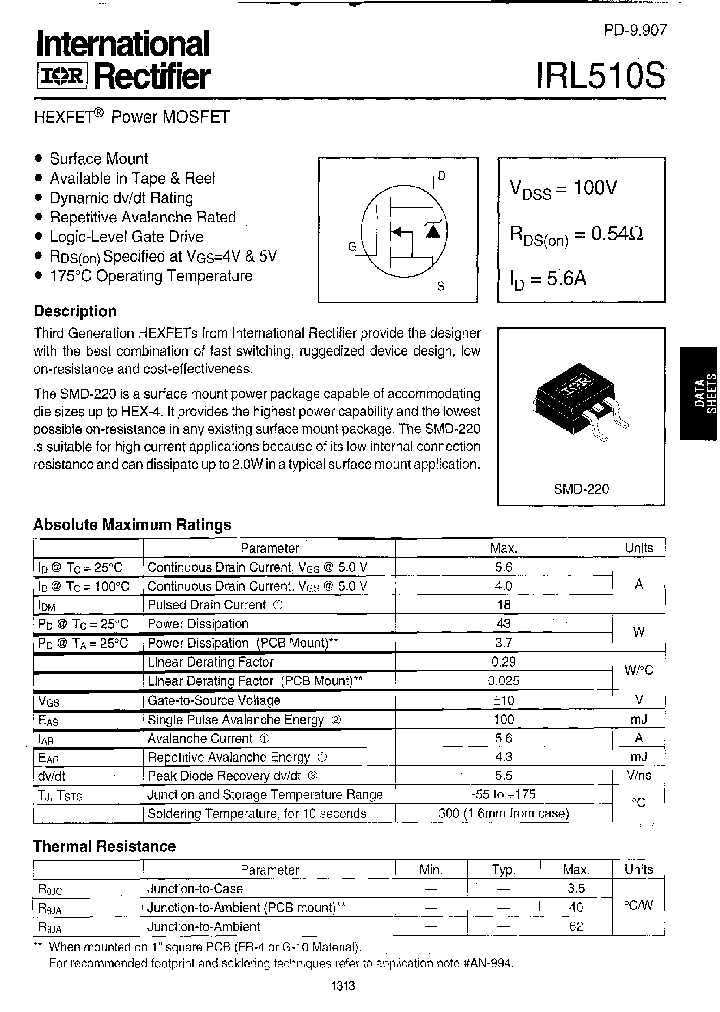 IRL510S_243197.PDF Datasheet