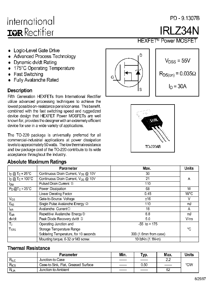 IRLZ34N_265571.PDF Datasheet