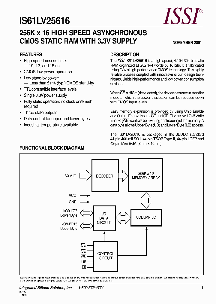 IS61LV25616_293751.PDF Datasheet