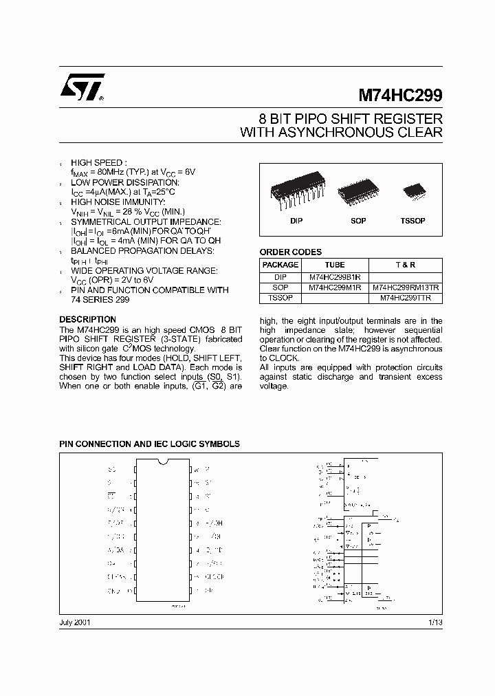 M74HC299_258380.PDF Datasheet