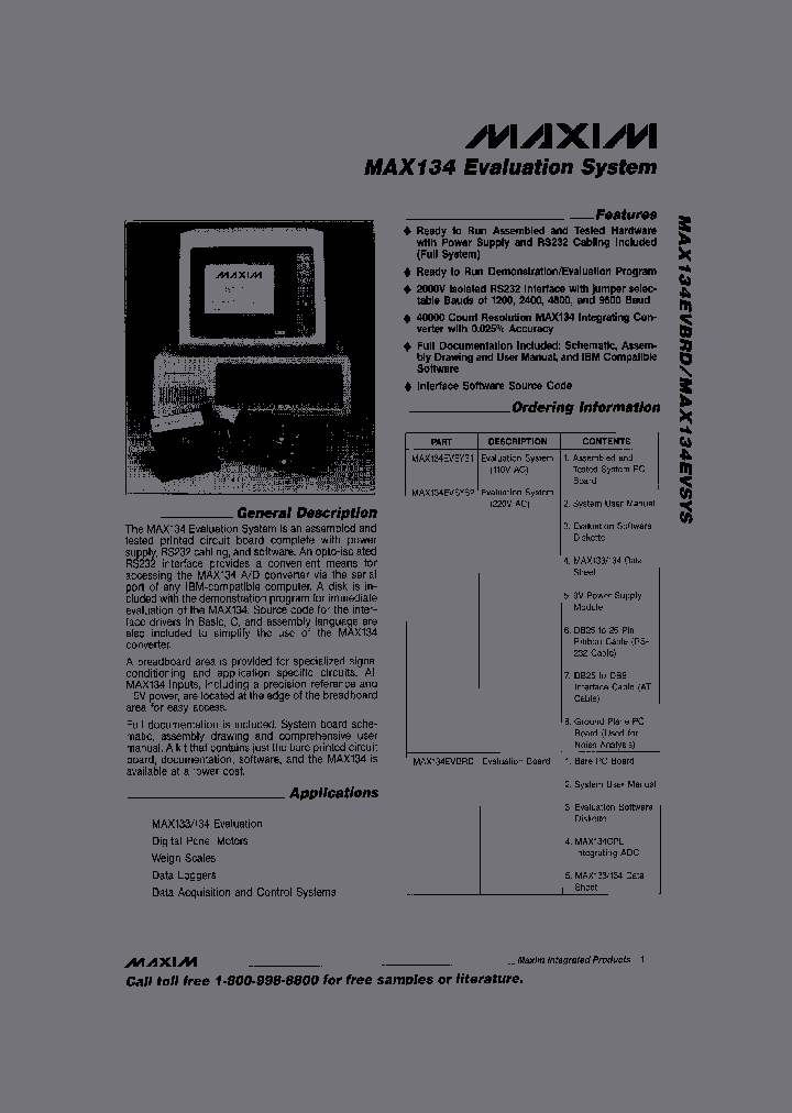 MAX134EVSYS_276992.PDF Datasheet