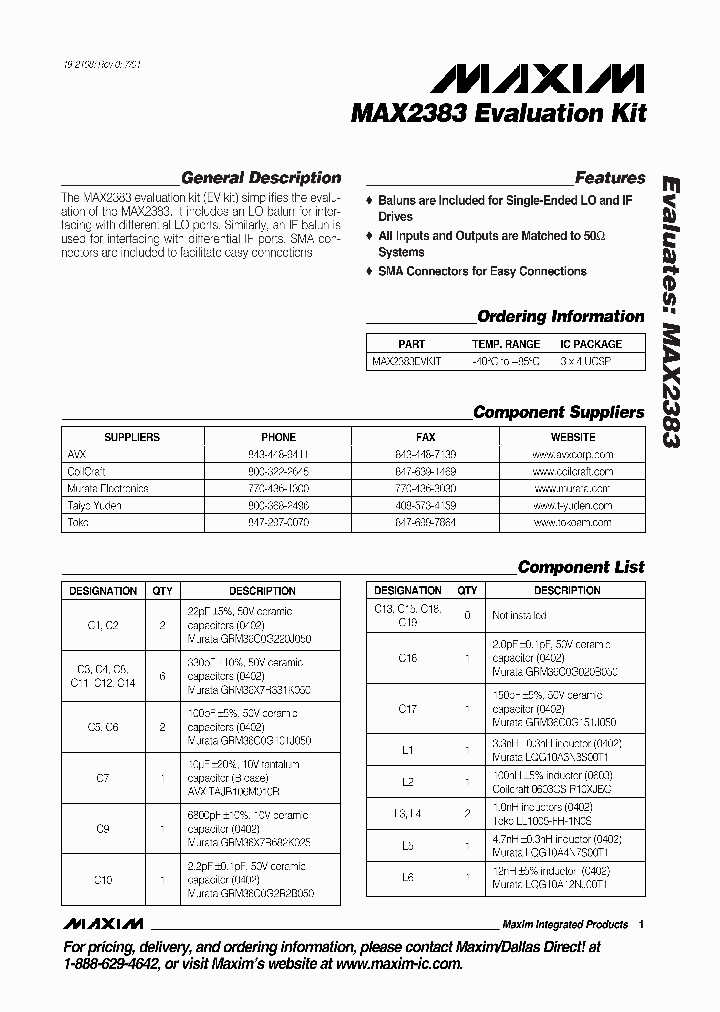 MAX2383EVKIT_295649.PDF Datasheet