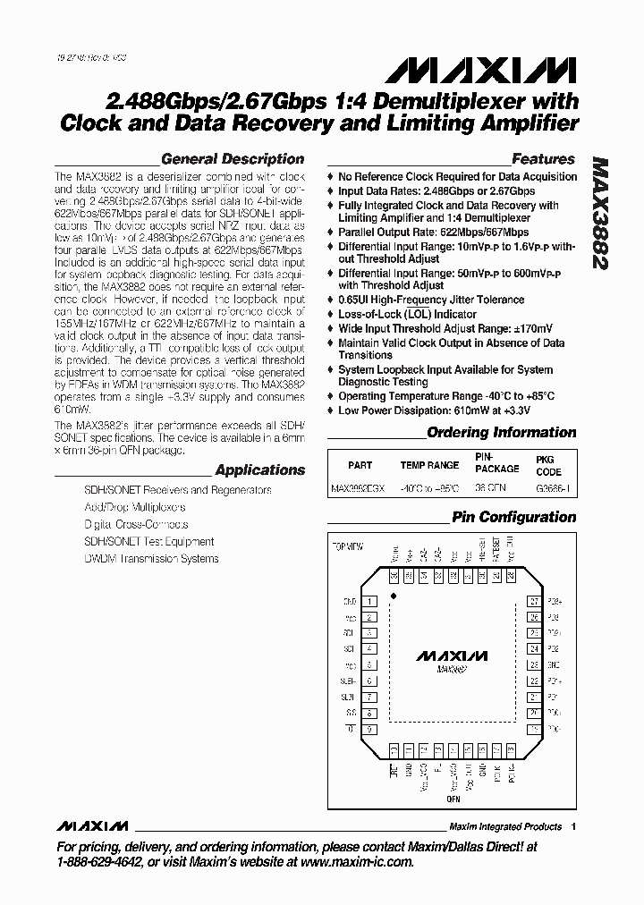 MAX3882_275640.PDF Datasheet