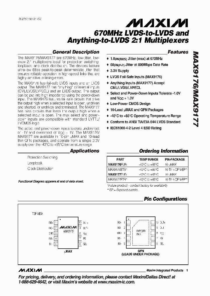 MAX9176_276311.PDF Datasheet