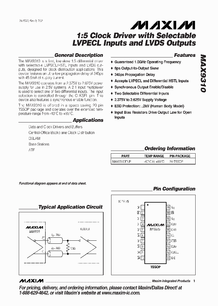 MAX9310_293508.PDF Datasheet