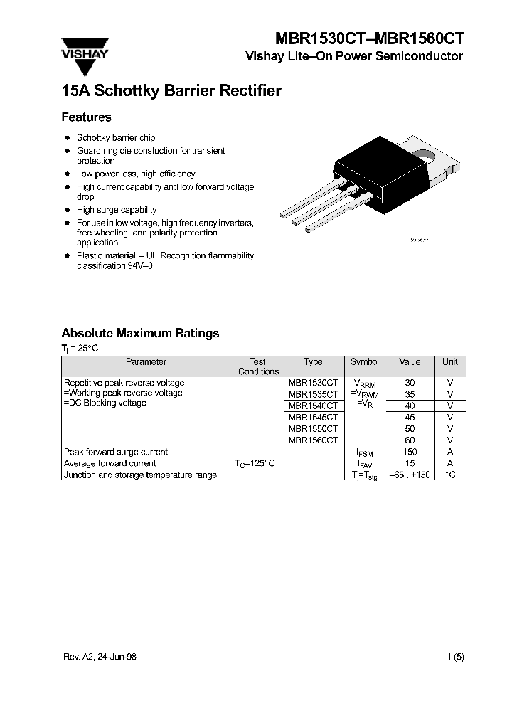 MBR1540CT_199817.PDF Datasheet