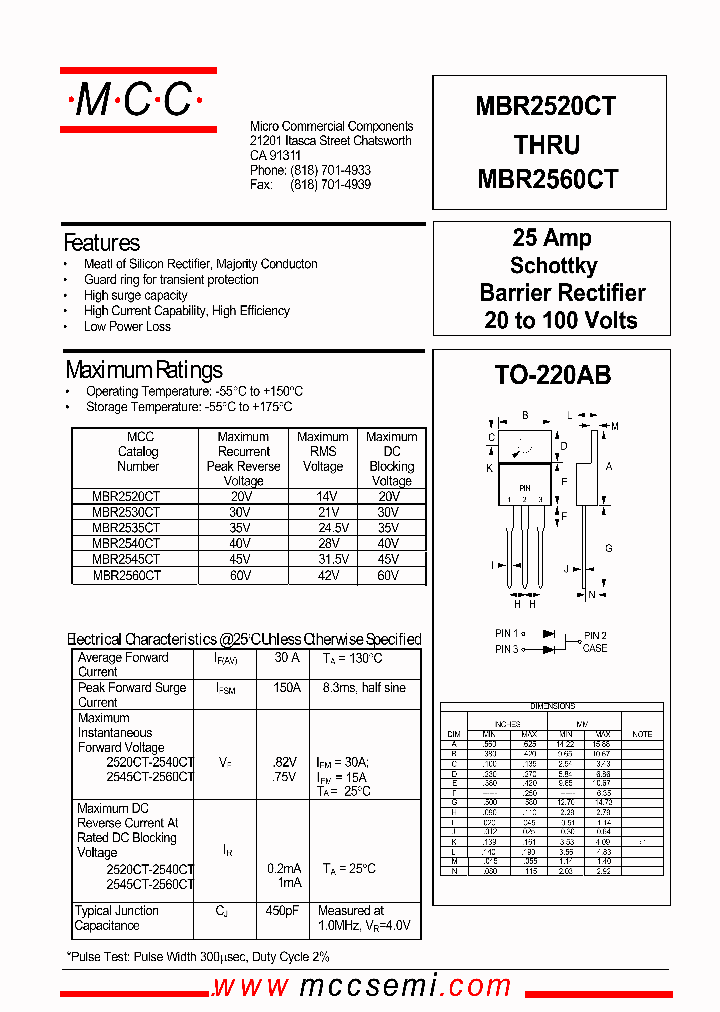 MBR2540CT_162941.PDF Datasheet