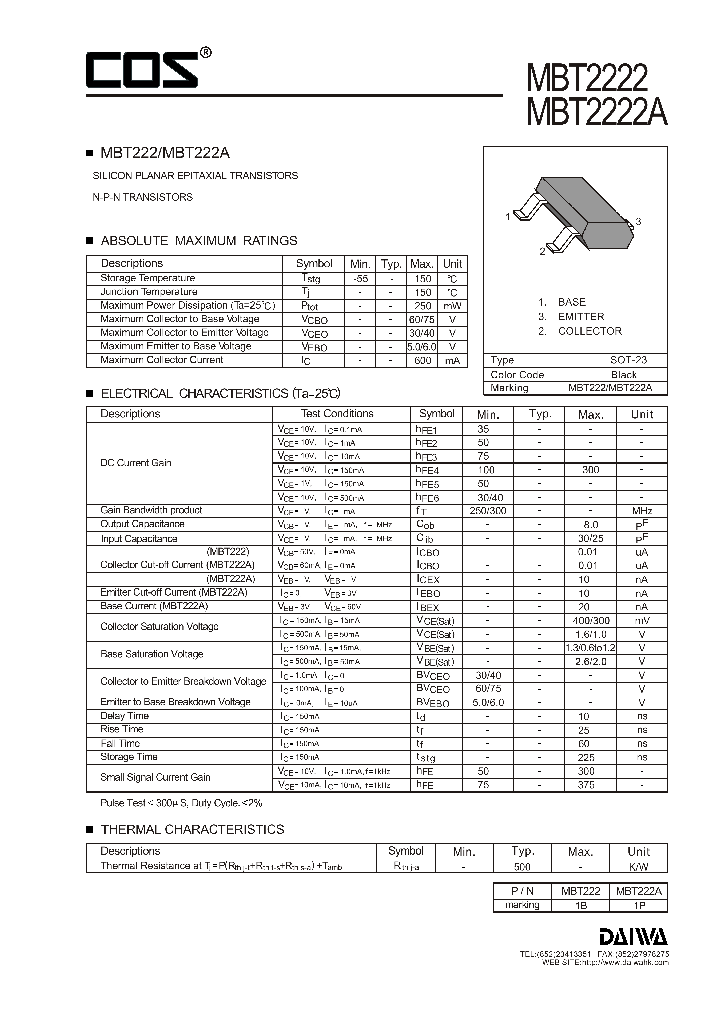 MBT2222_287427.PDF Datasheet