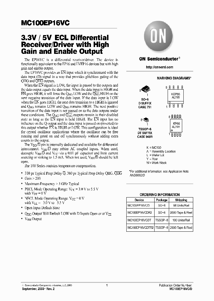 MC100EP16VCDTR2_281095.PDF Datasheet