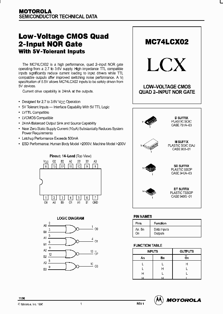MC74LCX02_276277.PDF Datasheet